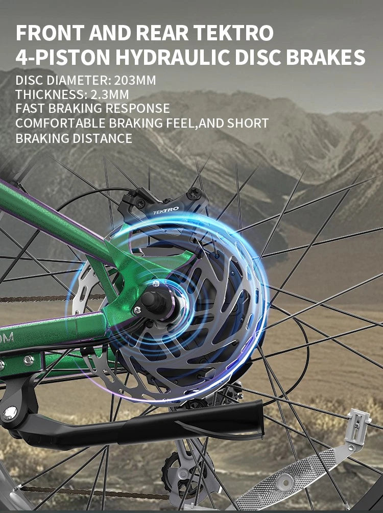 Bicicletta Elettrica 26" Off-Road, 48V 20Ah, 8 Marce, Doppi Ammortizzatori 120km