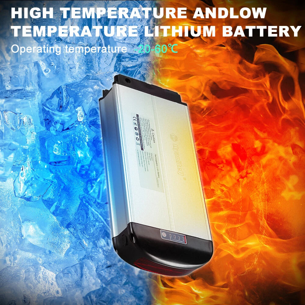 48V 15Ah 720Wh E Bike Lithium Battery 30A BMS Battery Pack Without Rear Rack