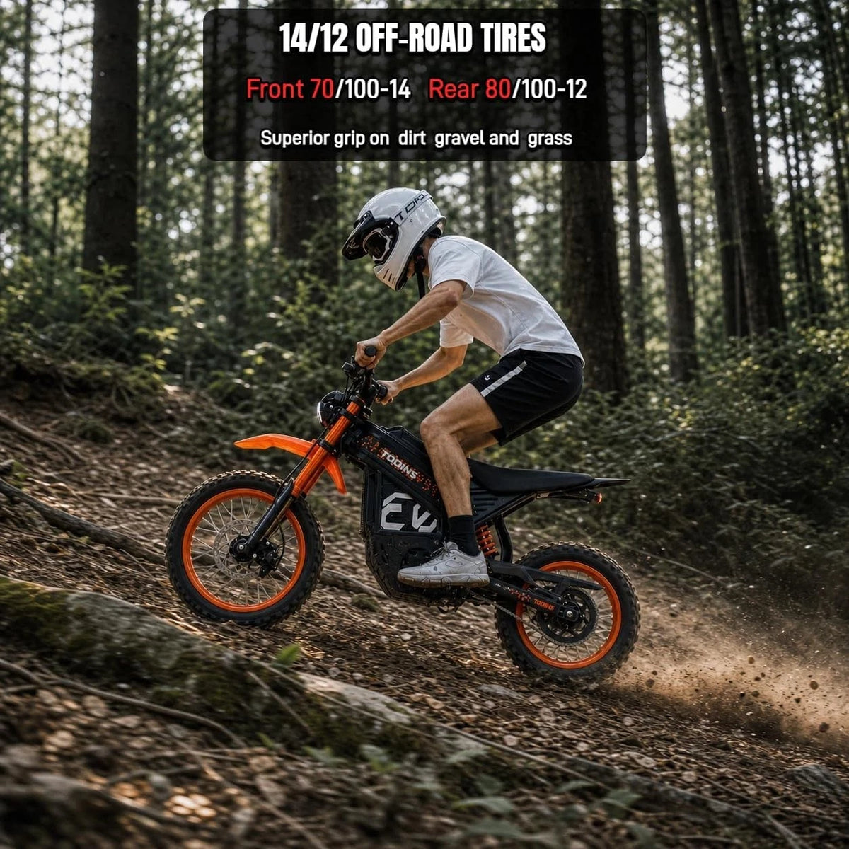 Electric Dirt Bike 3000W 45MPH,48V23Ah Battery,Hydrau<wbr/>lic Brake,Full Suspension