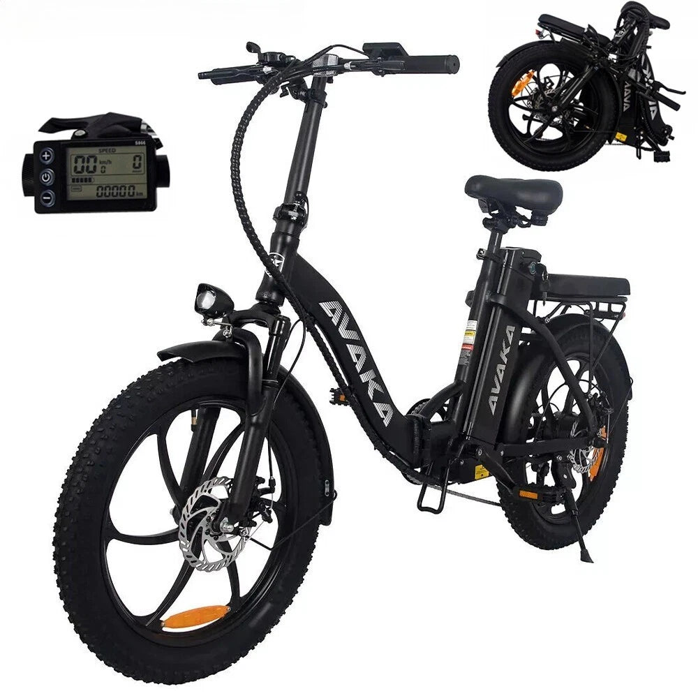 Bici elettrica pieghevole per adulti 48V 18,2Ah 20" gomme larghe, bici da città