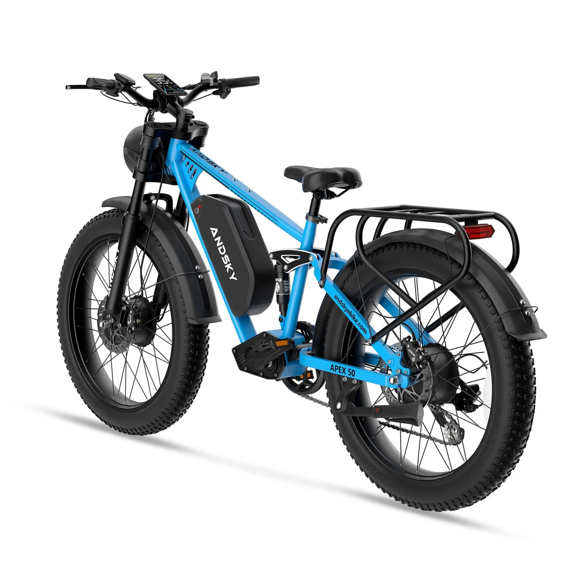 3000W Peak Dual Motor Ebike for Adults 26" Fat Tire Full Suspension 100Miles