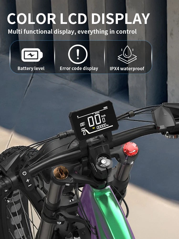 Bicicletta Elettrica 26" Off-Road, 48V 20Ah, 8 Marce, Doppi Ammortizzatori 120km