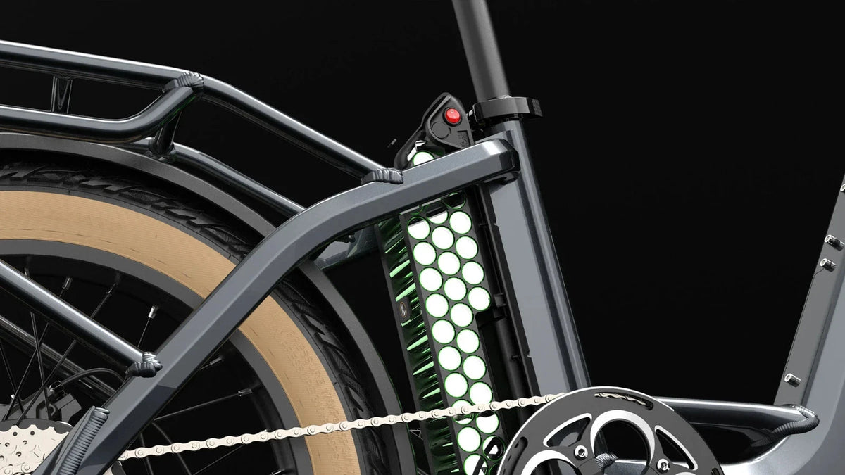 Bici Elettrica 48V 18Ah Luxe Telaio Passante Ruote Grasse 20" Per Città