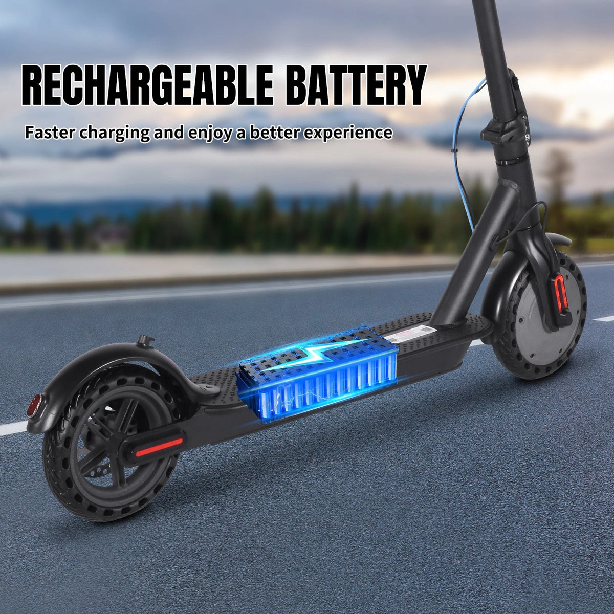 Patinete Elettrico Da Città Per Adulti 36v 250w 22 Km/h Pneumatici Solidi 8,5"