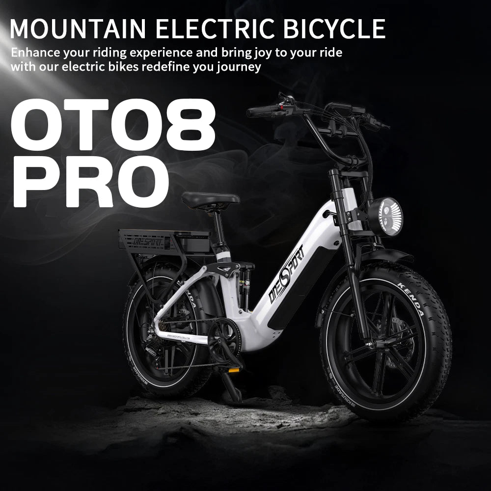 Onesport OT08Pro E-Bike 1728Wh Batteria Doppia 190km Full Suspension 7 Velocità