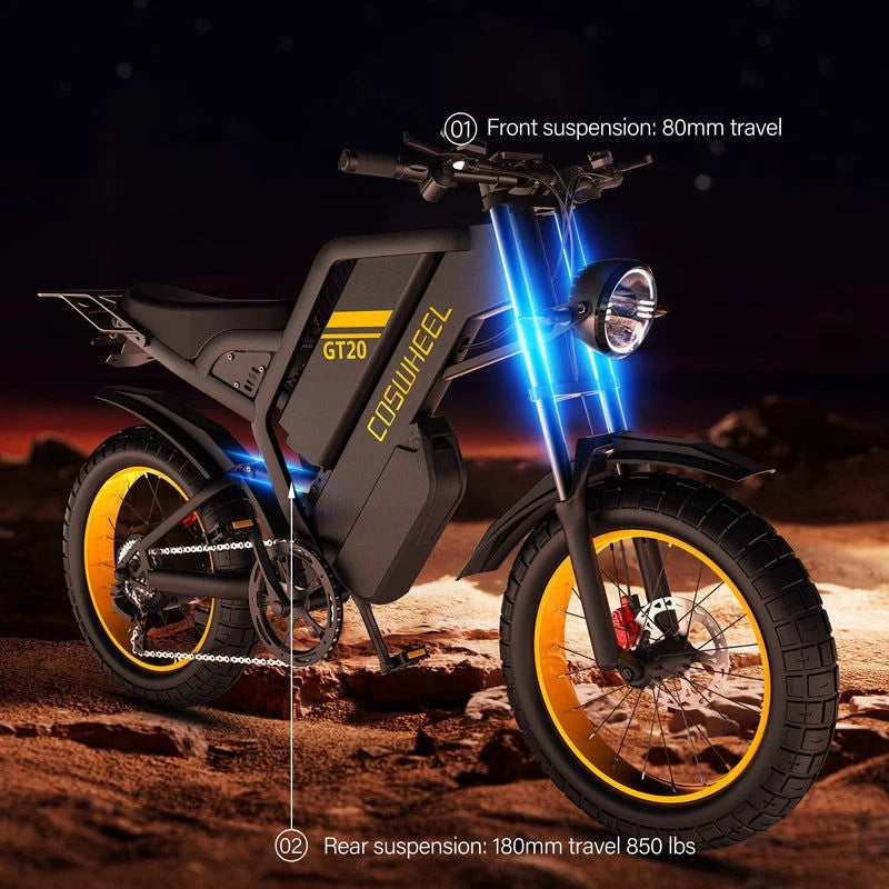 60v 2000w Peak Electric Mountain Bike Off-road Electric Bike 40mph E-bike Adults