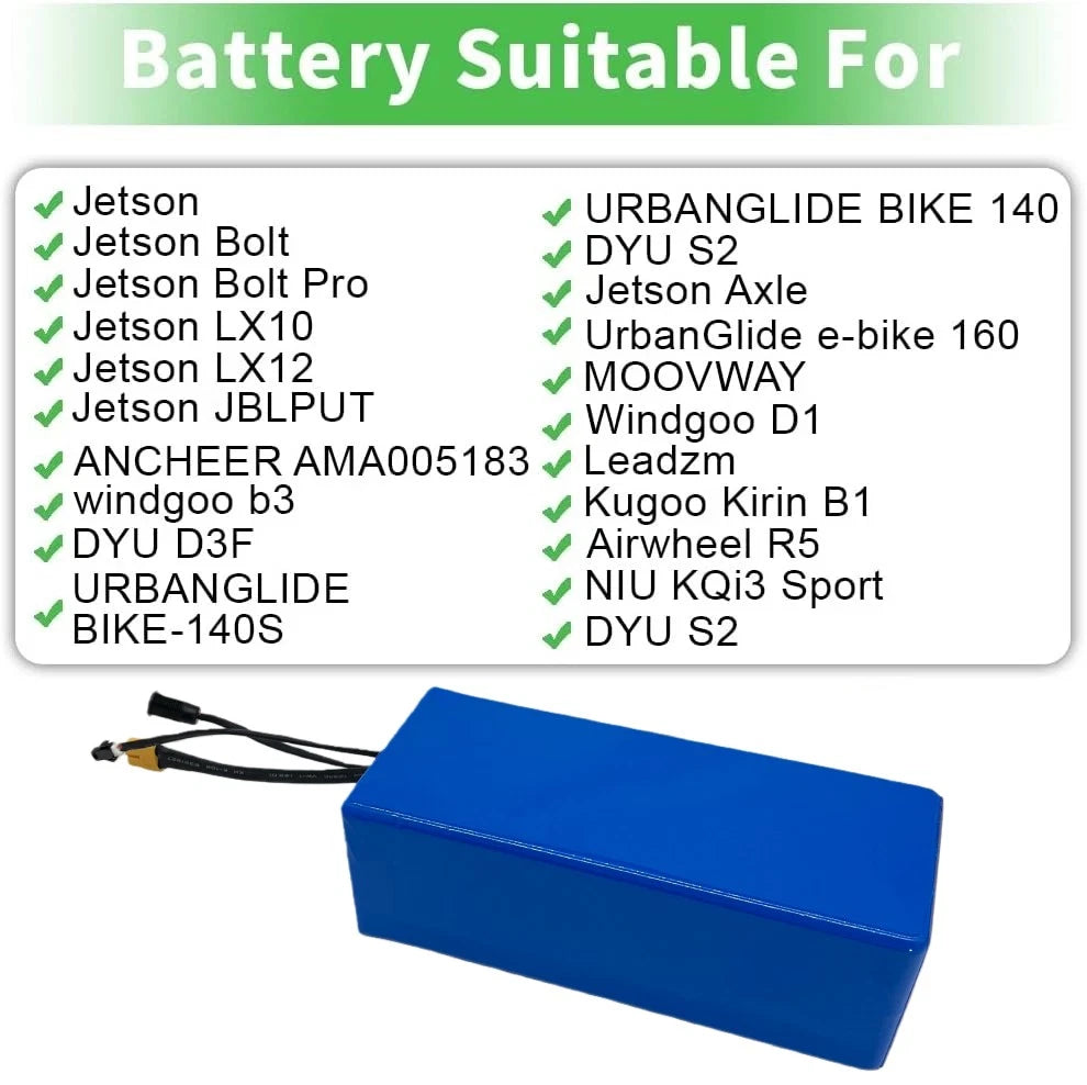 Batteria Per E-bike 36 V 374,4 Wh Compatibile Con Bici Ancheer Dyu E Jetson