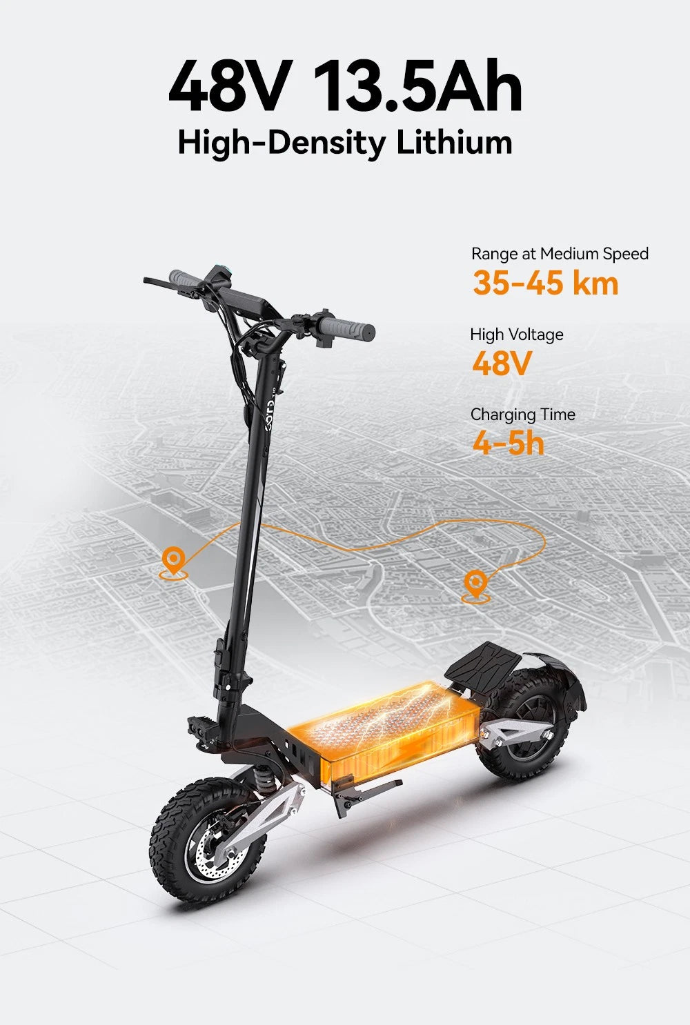 Monopattino Ripiegabile Elettrico 250W Ruote Fuoristrada11 Pollici 25 km/h 45 km