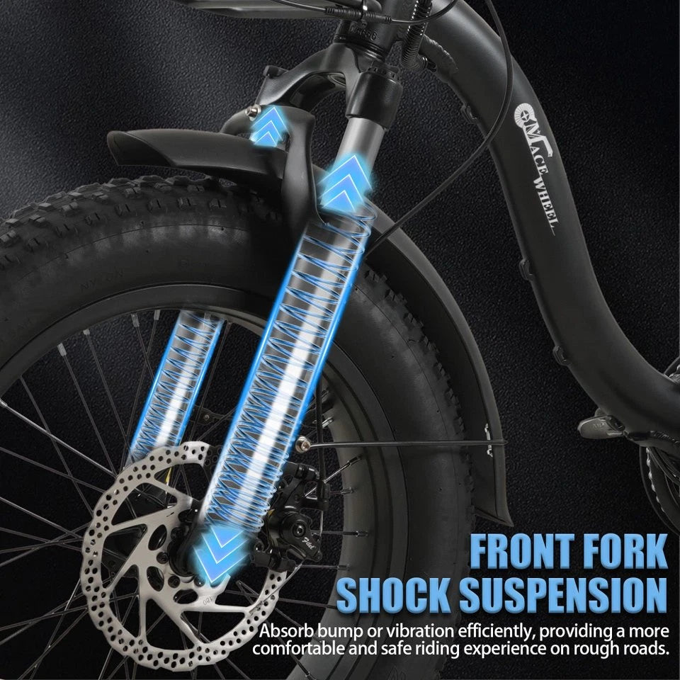 E-bike Pieghevole 20×4 Gomme Grasse Batteria 864Wh Rimovibile Autonomia 55km