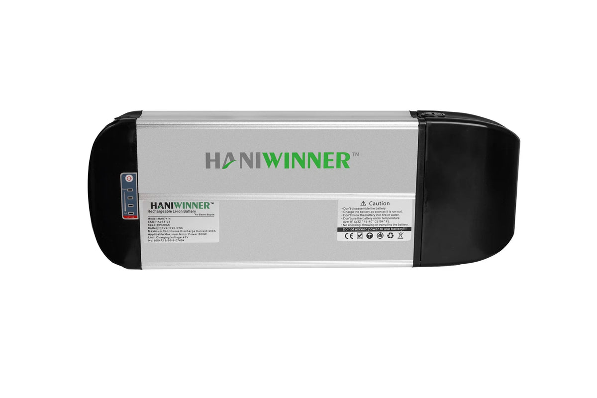 48V 15Ah 720Wh E Bike Lithium Battery 30A BMS Battery Pack Without Rear Rack