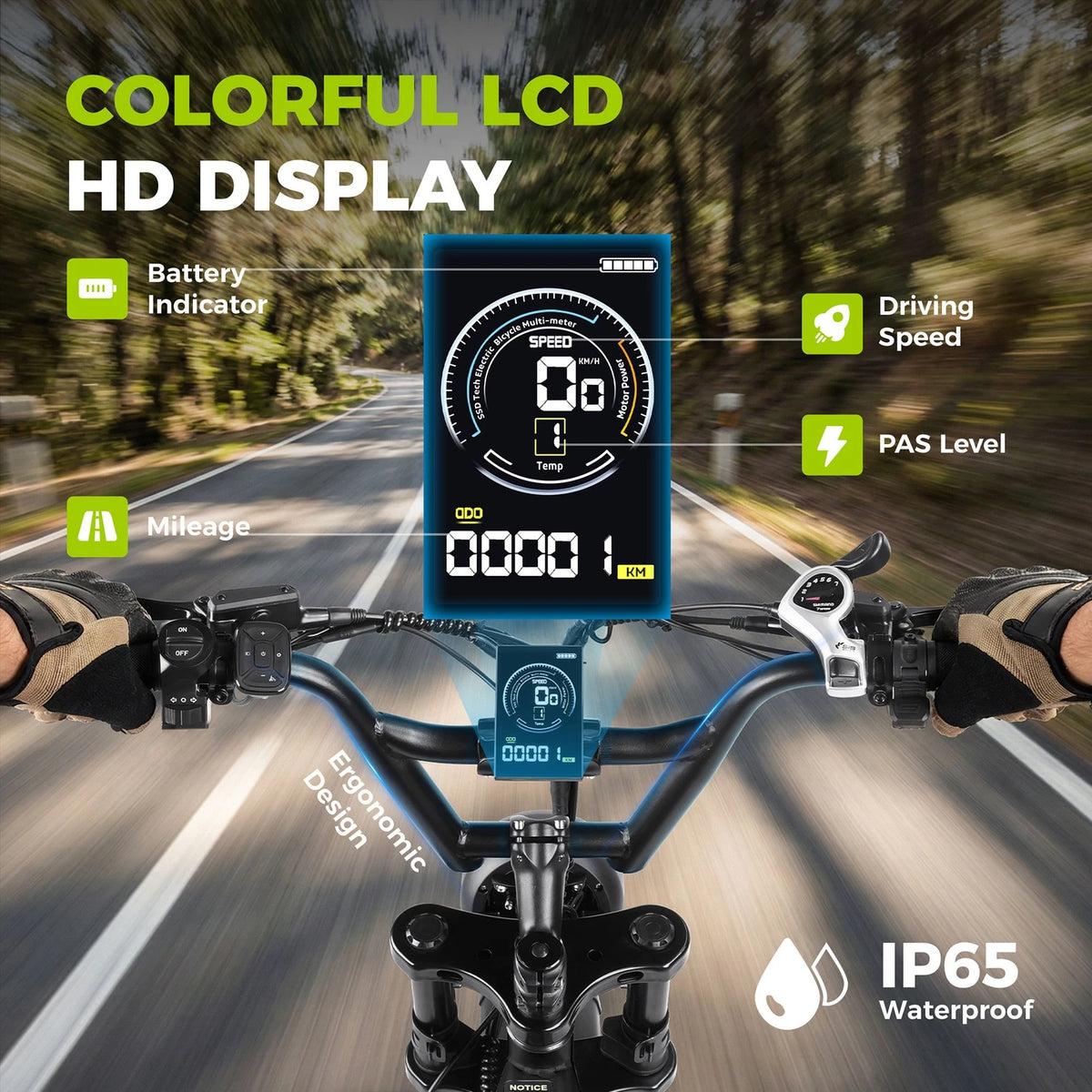 Bici Elettrica Fuoristrada 7 Velocità 25 Km/h Sospensione Completa 48v 720wh