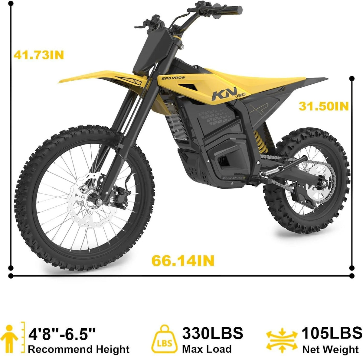 3000W Peak Electric Motorcycle 41MPH Youth Dirt Bike 48V 23Ah Battery E-bike
