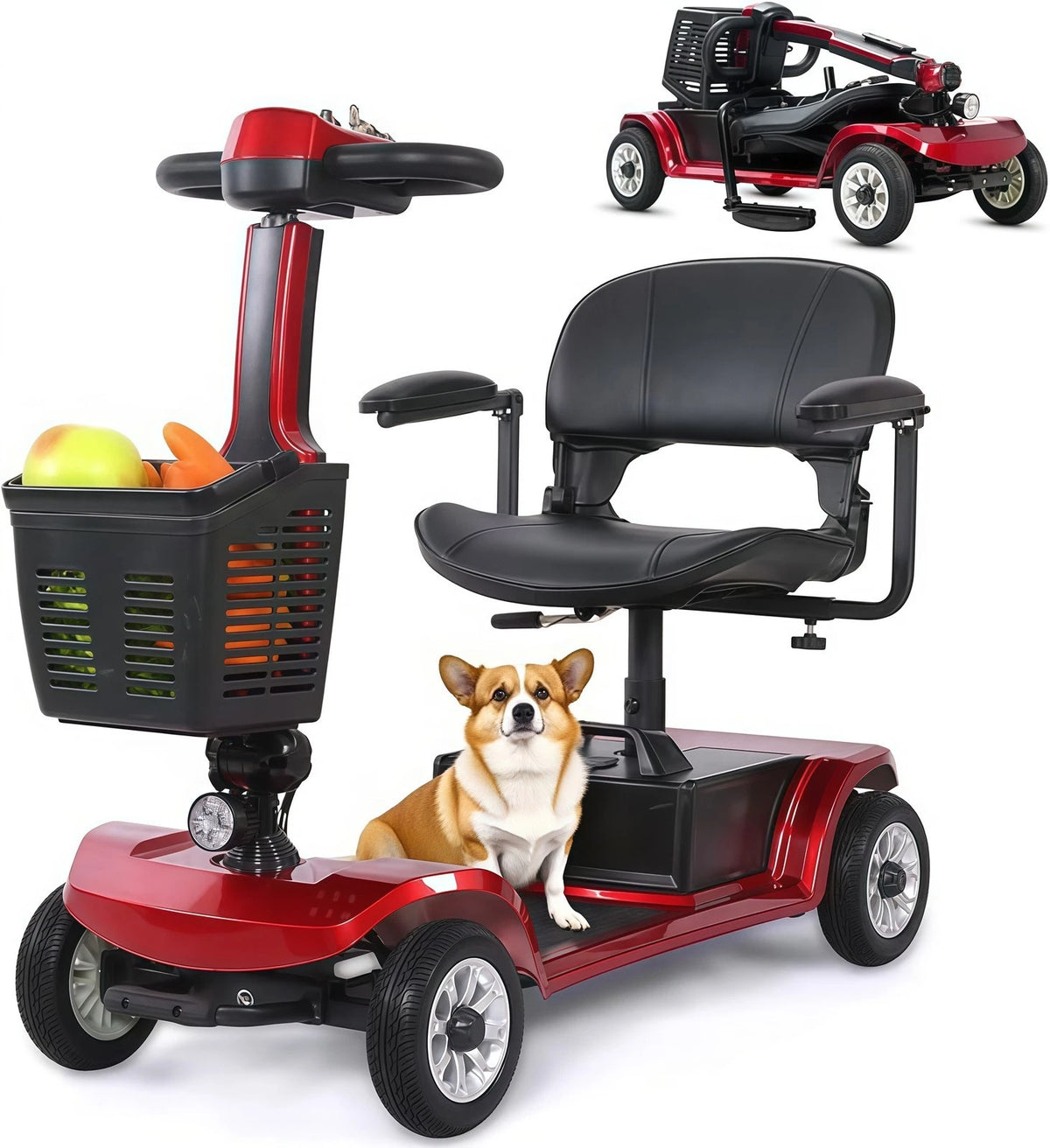 Scooter Elettrico Pieghevole A 4 Ruote Per Adulti E Anziani