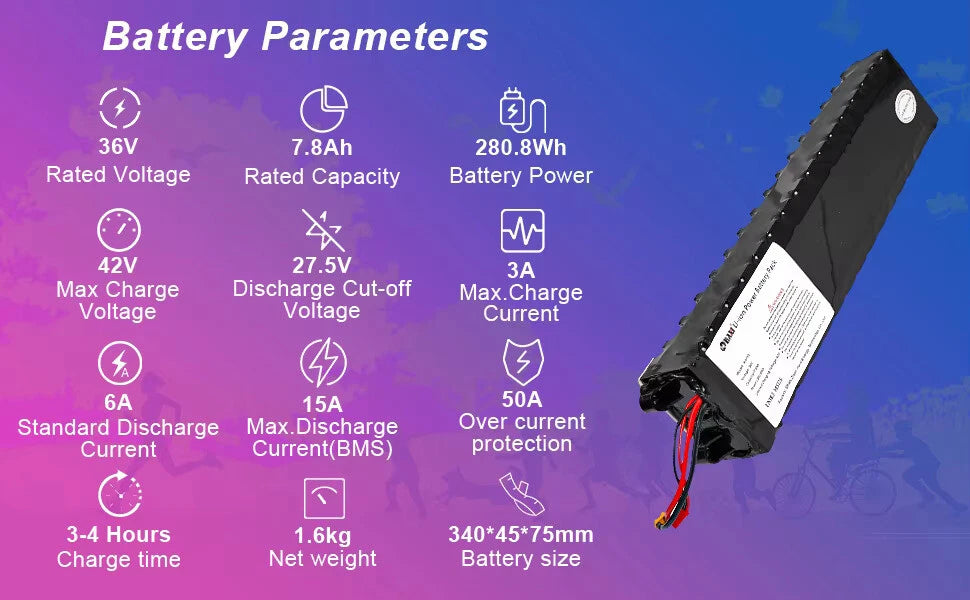 36V 7.8Ah Lithium Battery Replacement for MAXSHOT iScooter Electric Scooter