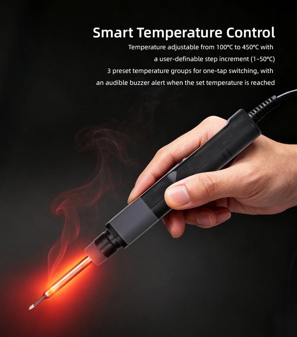 Kit Cautín Eléctrico 70W 100-450℃ 3 puntas reparación electrónica bricolaje
