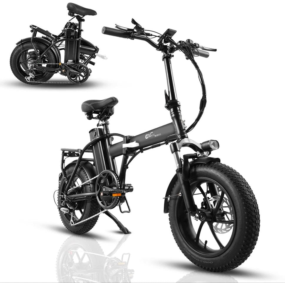 Bici Elettrica Pieghevole 26" Gomme Larghe Tutto Terreno 48V Batteria Estraibile