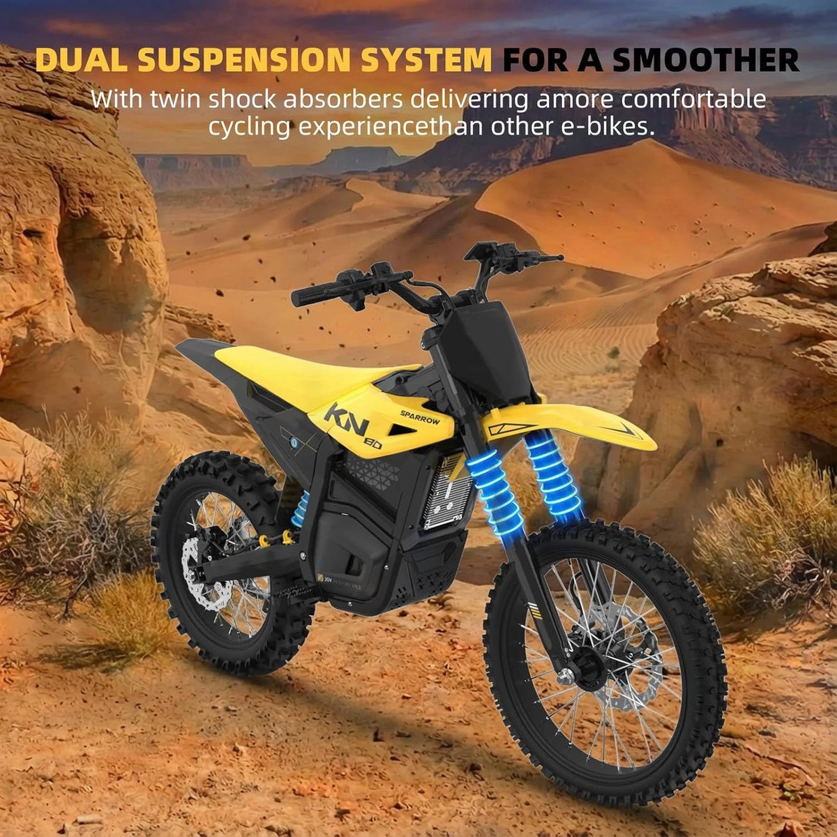 3000W Peak Electric Motorcycle 41MPH Youth Dirt Bike 48V 23Ah Battery E-bike
