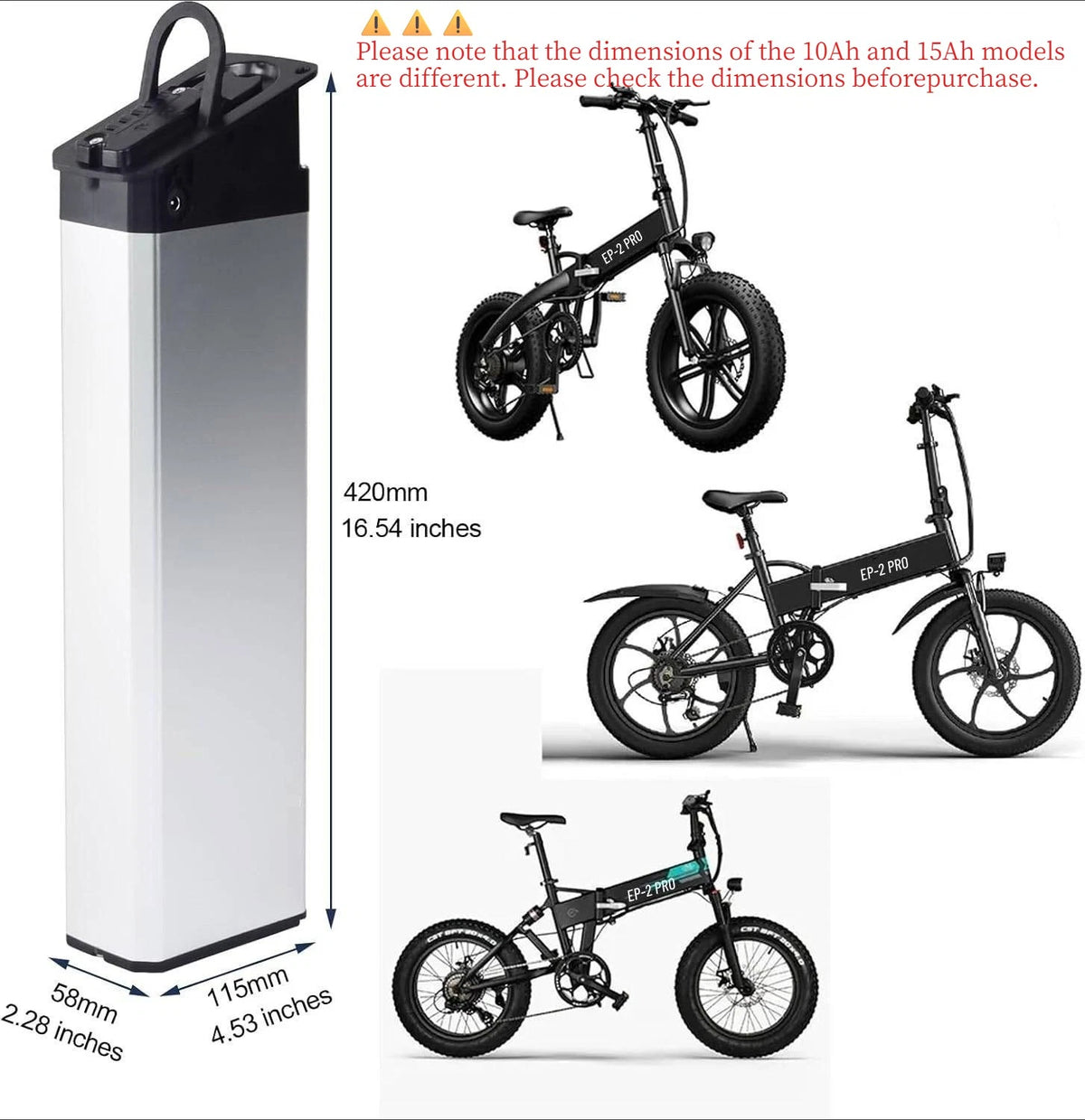 ENGWE Batteria 48V 720Wh Per Bici Elettrica Pieghevole Ideale Percorsi Urbani