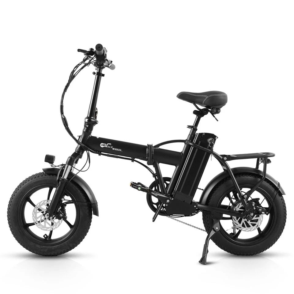 Bici Elettrica Pieghevole 26" Gomme Larghe Tutto Terreno 48V Batteria Estraibile