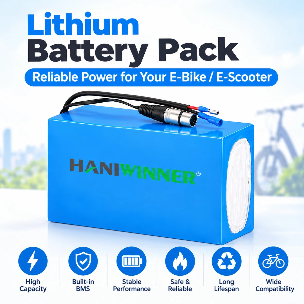 36v 20Ah E-bike Lithium Battery Replacement Battery For Electric Bike Scooter