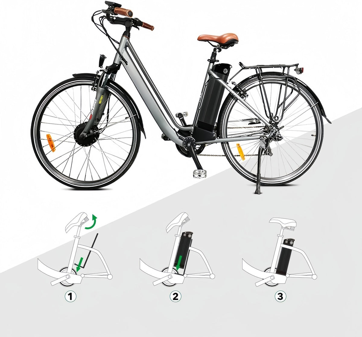 Batteria Litio 48v 20ah Poisson Argenté Per Bici Elettrica 750w Alta Durabilità