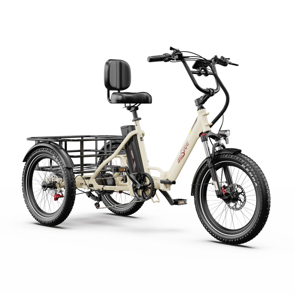 Onesport OT30 Pro Triciclo Elettrico 500W 864Wh 90Km Shimano 7V Freno a Disco