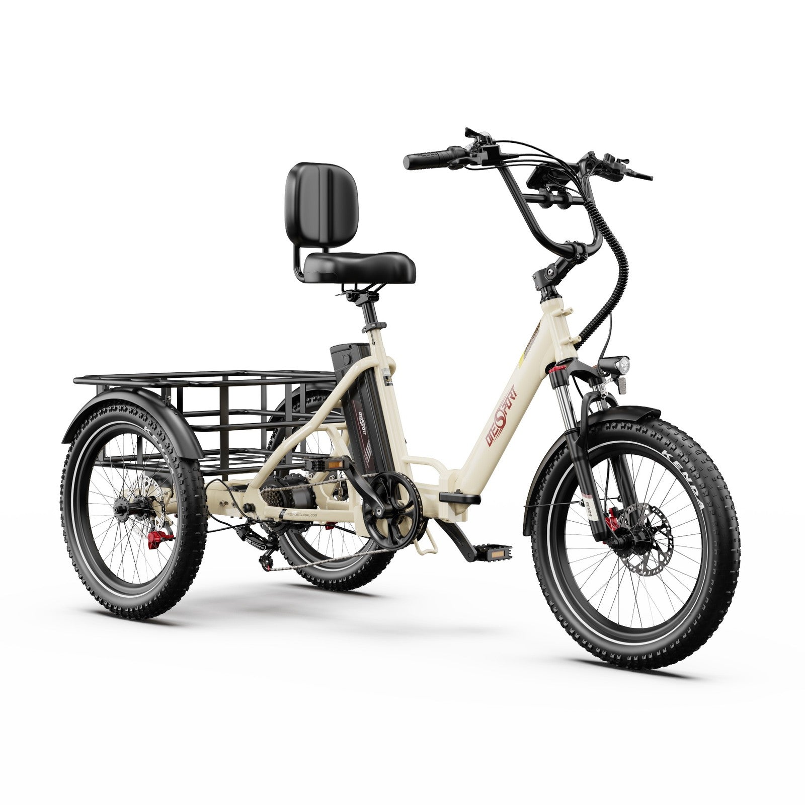 Onesport OT30 Pro Triciclo Elettrico 500W 864Wh 90Km Shimano 7V Freno a Disco