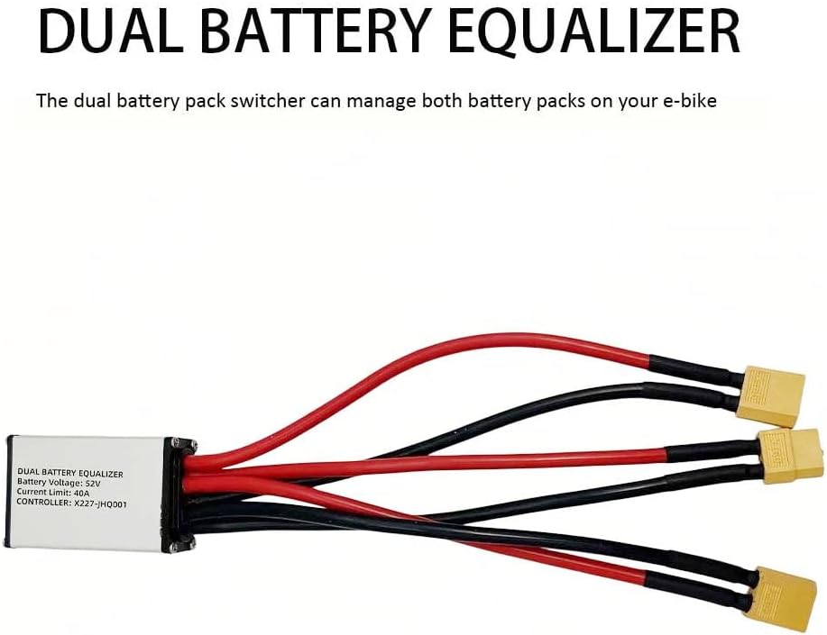 E‑Bike Dual‑Pack Balancer Parallel Cable, Discharge Converter Adapter, 20‑55V Range Extender for Two Power Packs Parallel Working