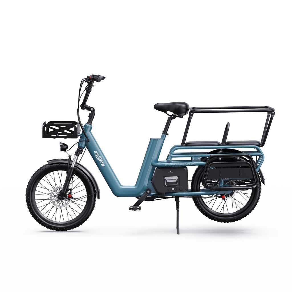 Bici elettrica cargo Fat Bike 20" 250W 25km/h 7 marce batteria estraibile 100km