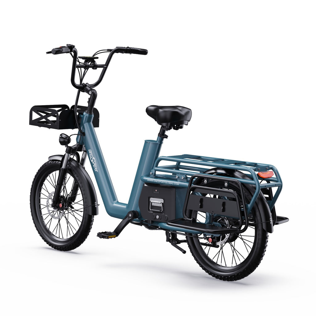 Bici elettrica cargo Fat Bike 20" 250W 25km/h 7 marce batteria estraibile 100km