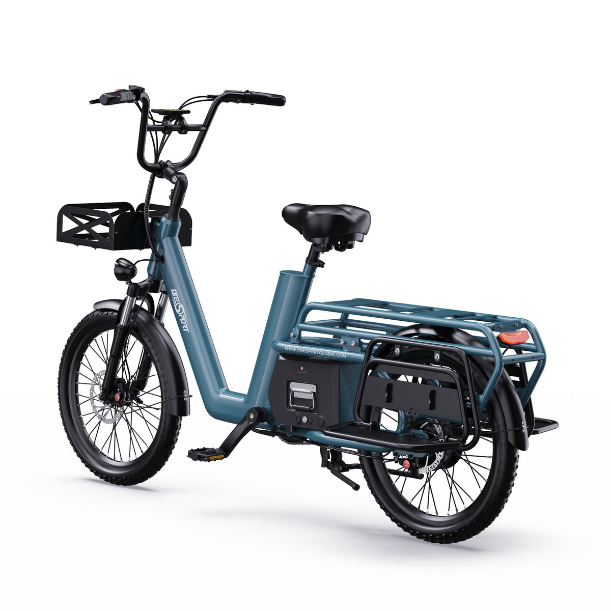 Bici elettrica cargo Fat Bike 20" 250W 25km/h 7 marce batteria estraibile 100km