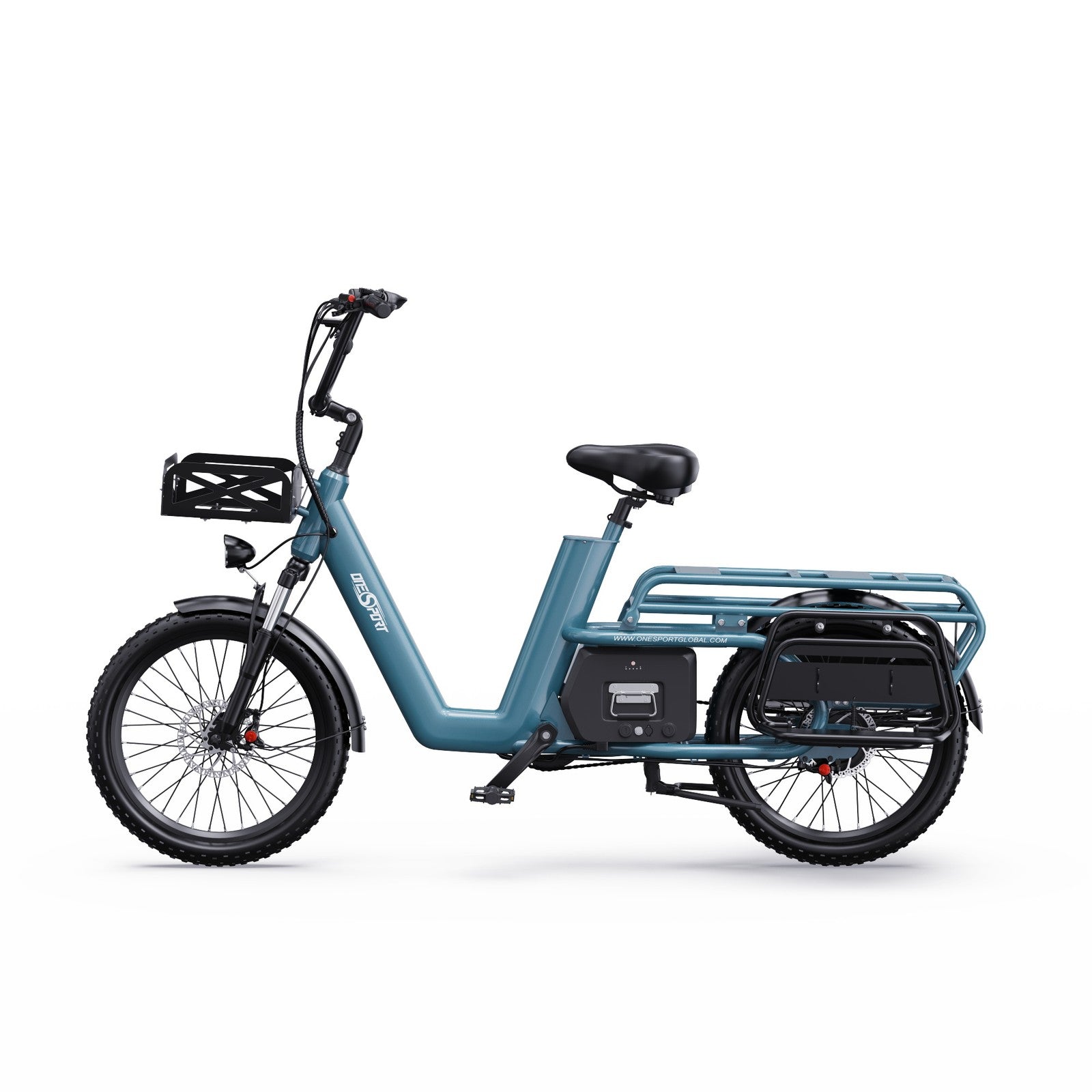 Bici elettrica cargo Fat Bike 20" 250W 25km/h 7 marce batteria estraibile 100km