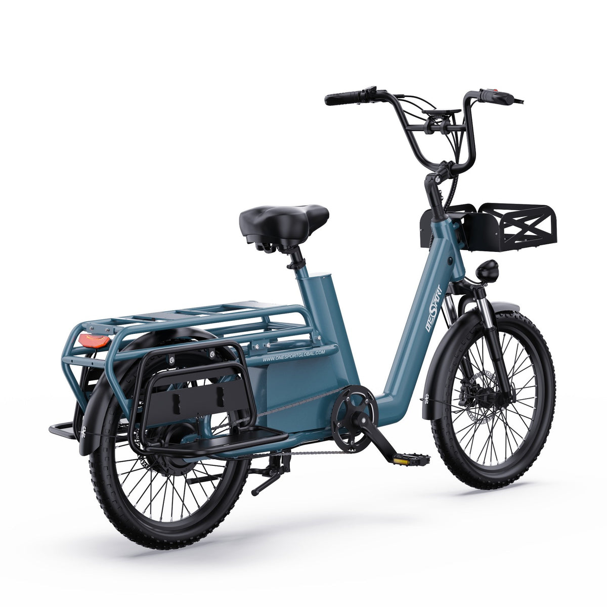 Bici elettrica cargo Fat Bike 20" 250W 25km/h 7 marce batteria estraibile 100km