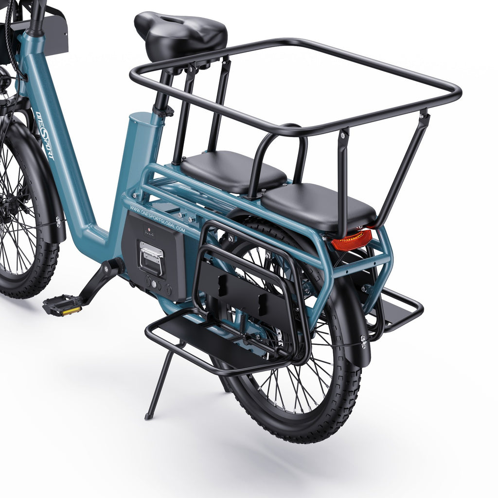 Bici elettrica cargo Fat Bike 20" 250W 25km/h 7 marce batteria estraibile 100km