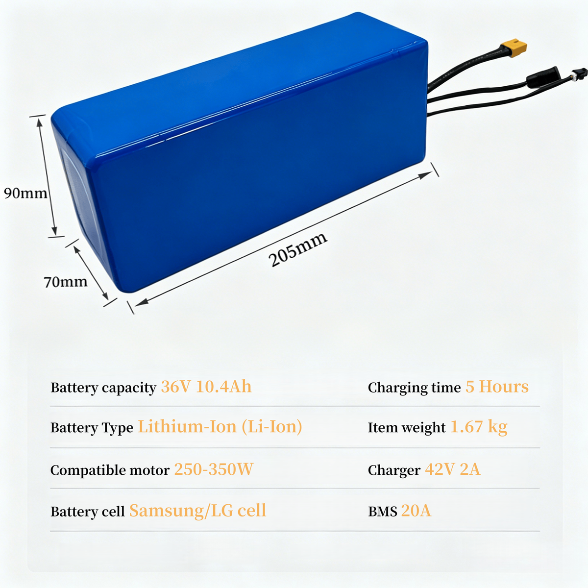 Batería de Ion de Litio para Bicicleta Eléctrica 36V 10Ah Compatible con Jetson