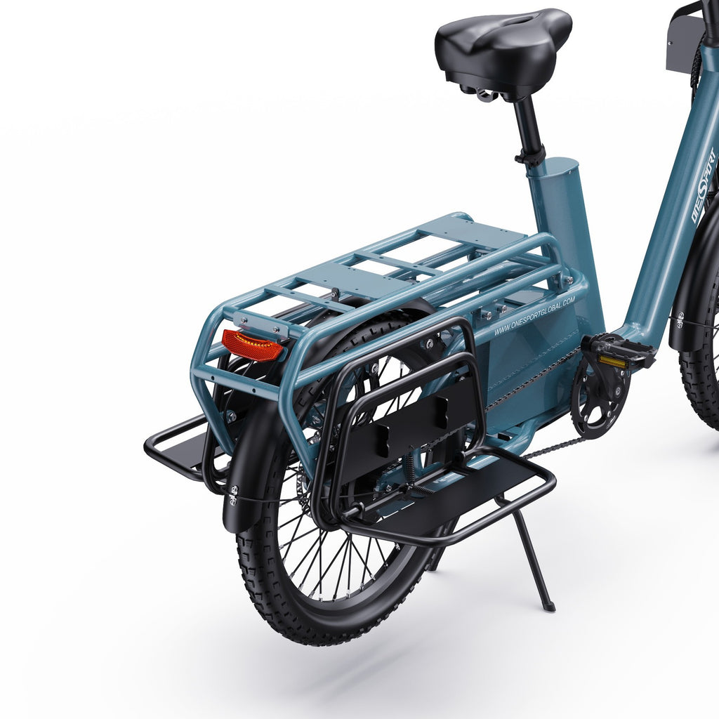 Bici elettrica cargo Fat Bike 20" 250W 25km/h 7 marce batteria estraibile 100km