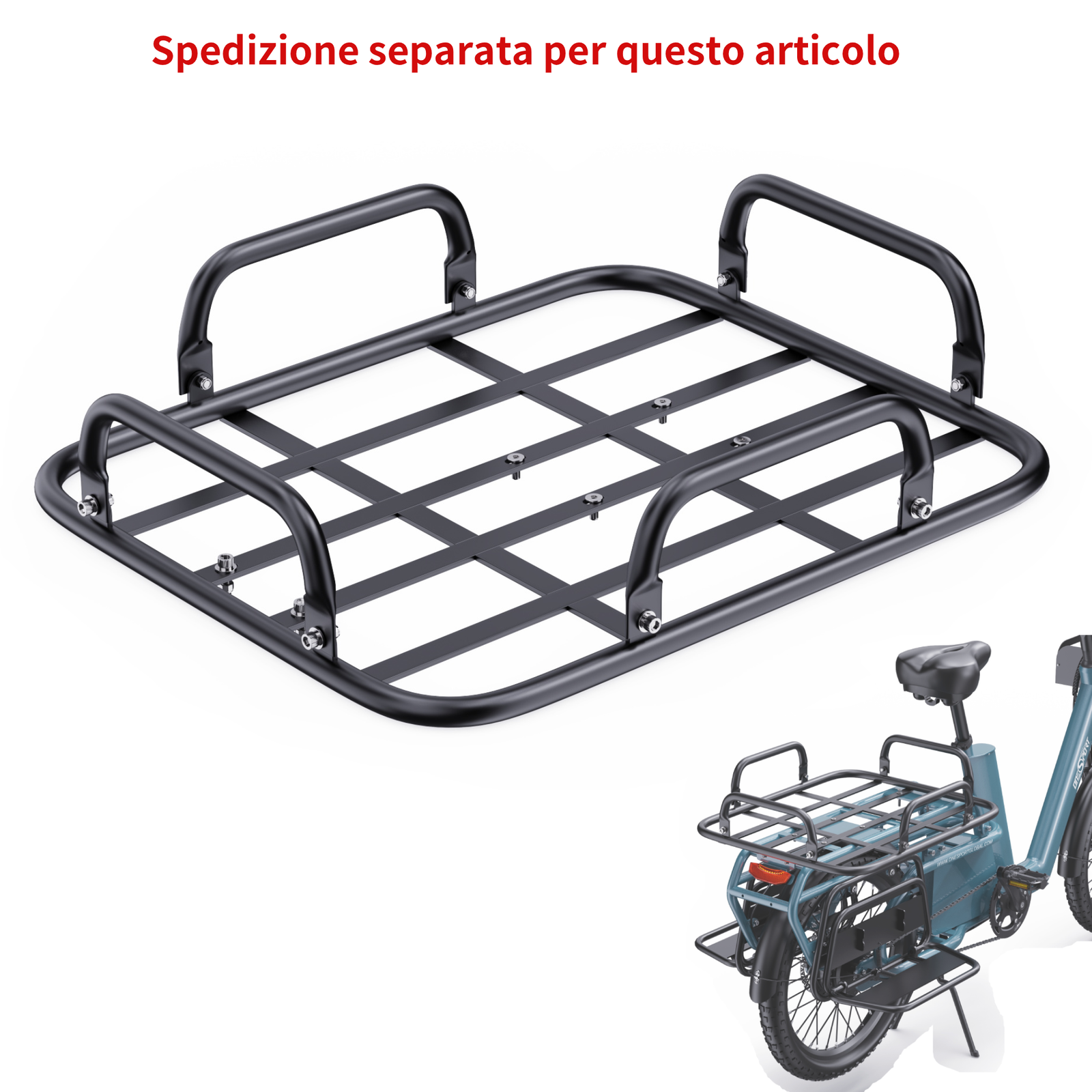 Bici elettrica cargo Fat Bike 20" 250W 25km/h 7 marce batteria estraibile 100km