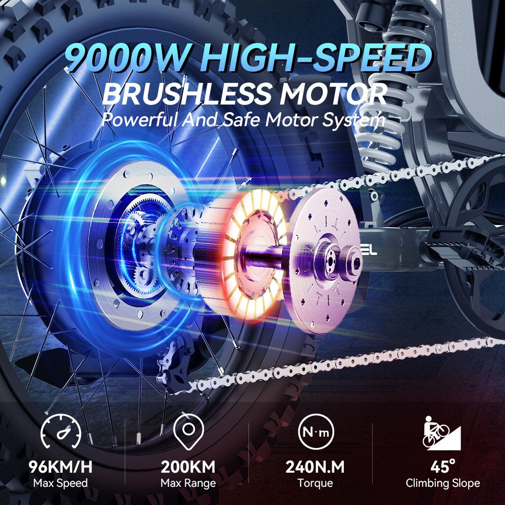 COSWHEEL R19 E-Bike Off Road 72V 9000W 200km Motocicletta Elettrica Adult E-bike