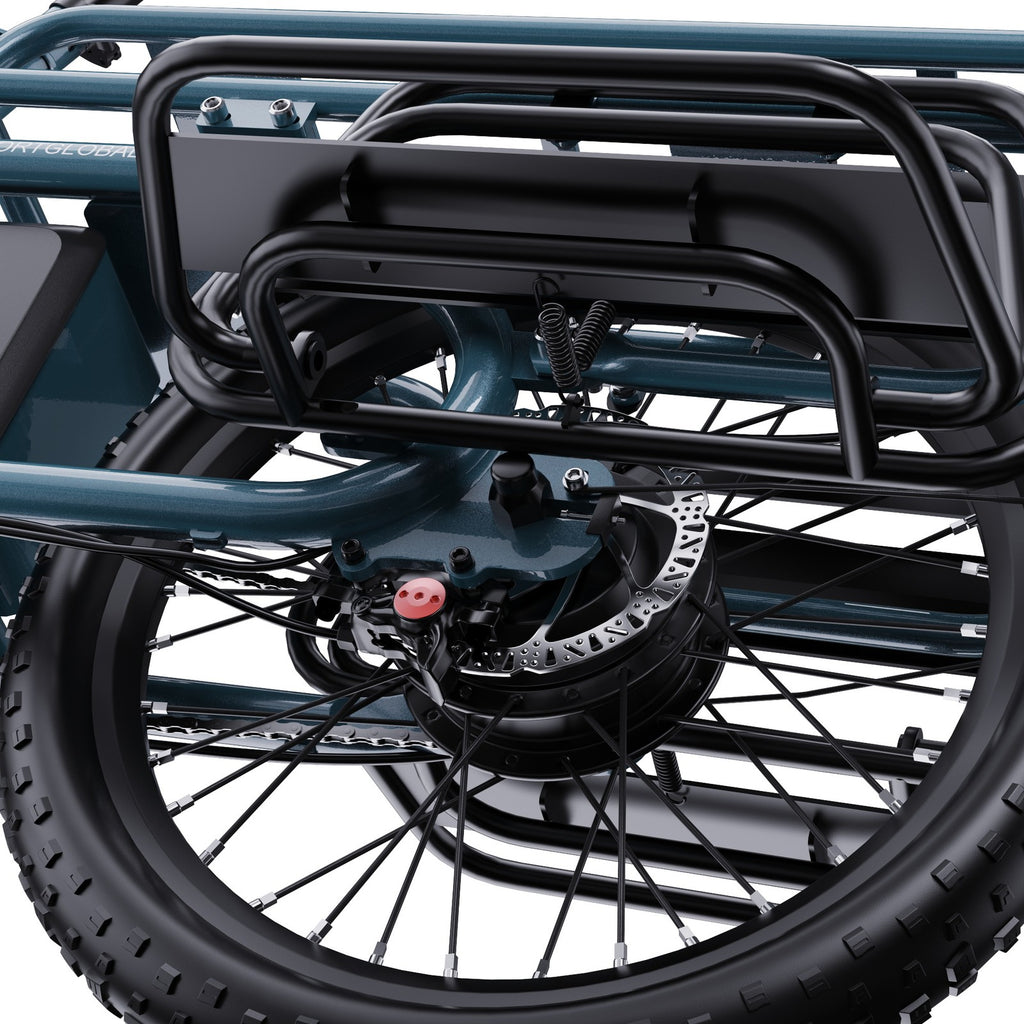 Bici elettrica cargo Fat Bike 20" 250W 25km/h 7 marce batteria estraibile 100km