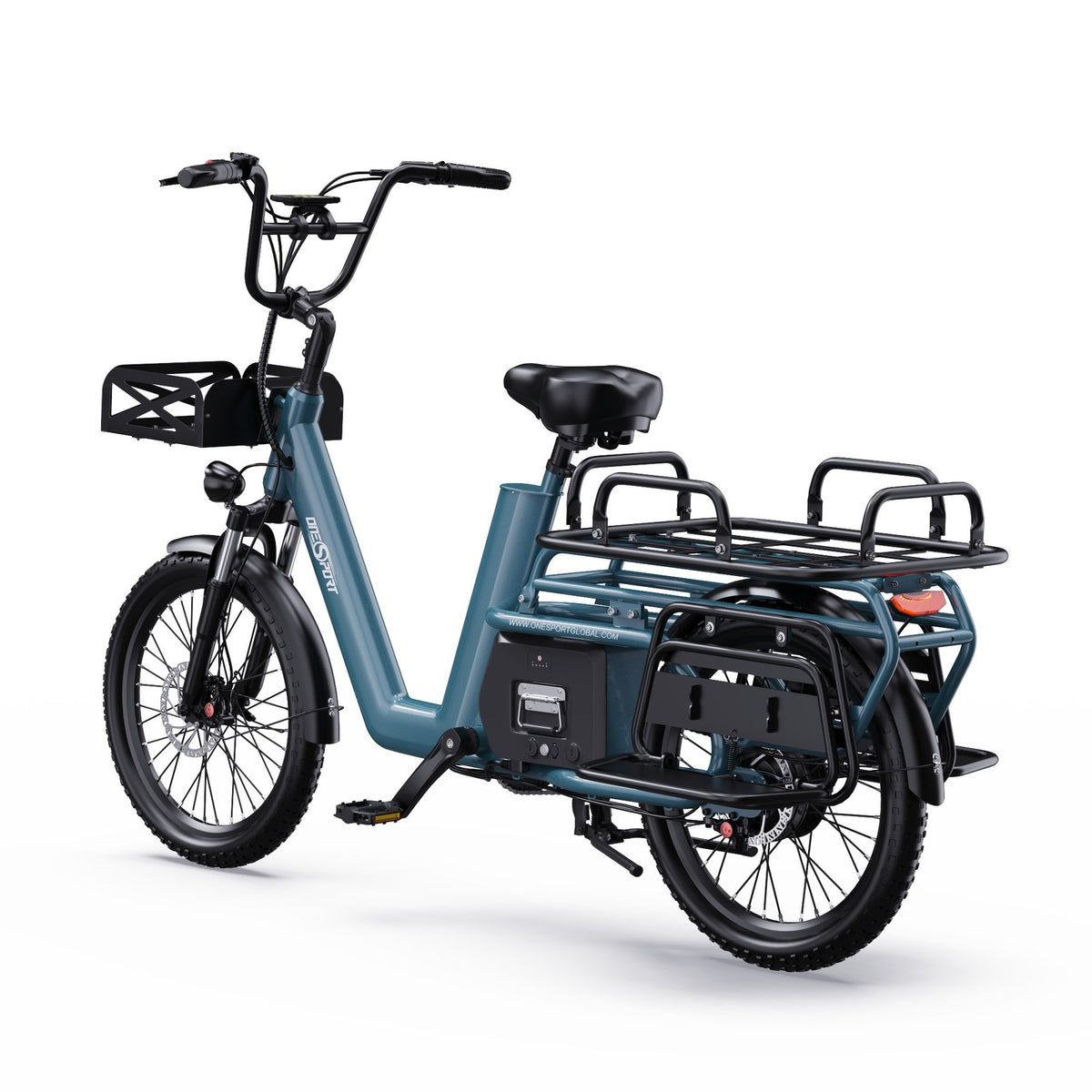 Bici elettrica cargo Fat Bike 20" 250W 25km/h 7 marce batteria estraibile 100km