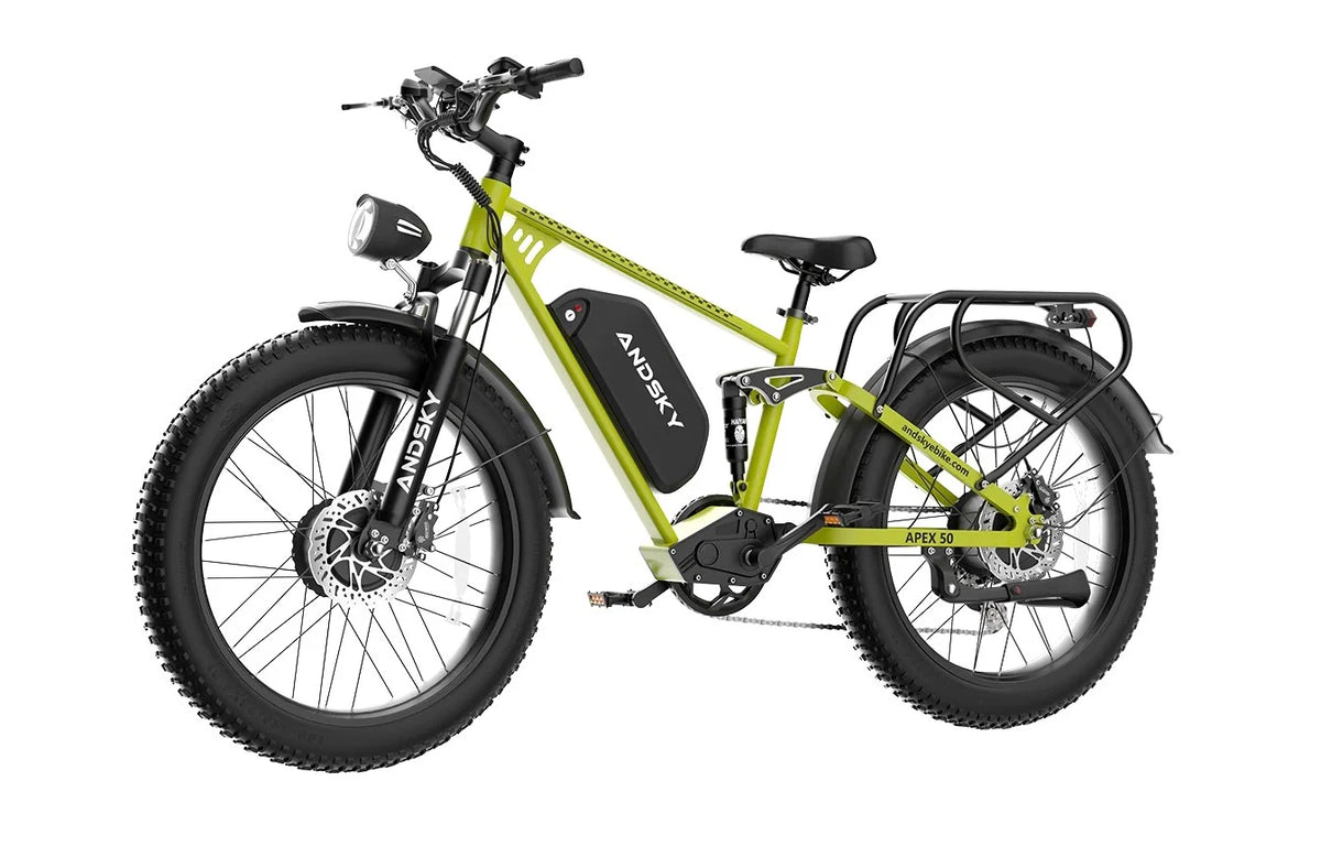 3000W Peak Dual Motor Ebike for Adults 26" Fat Tire Full Suspension 100Miles