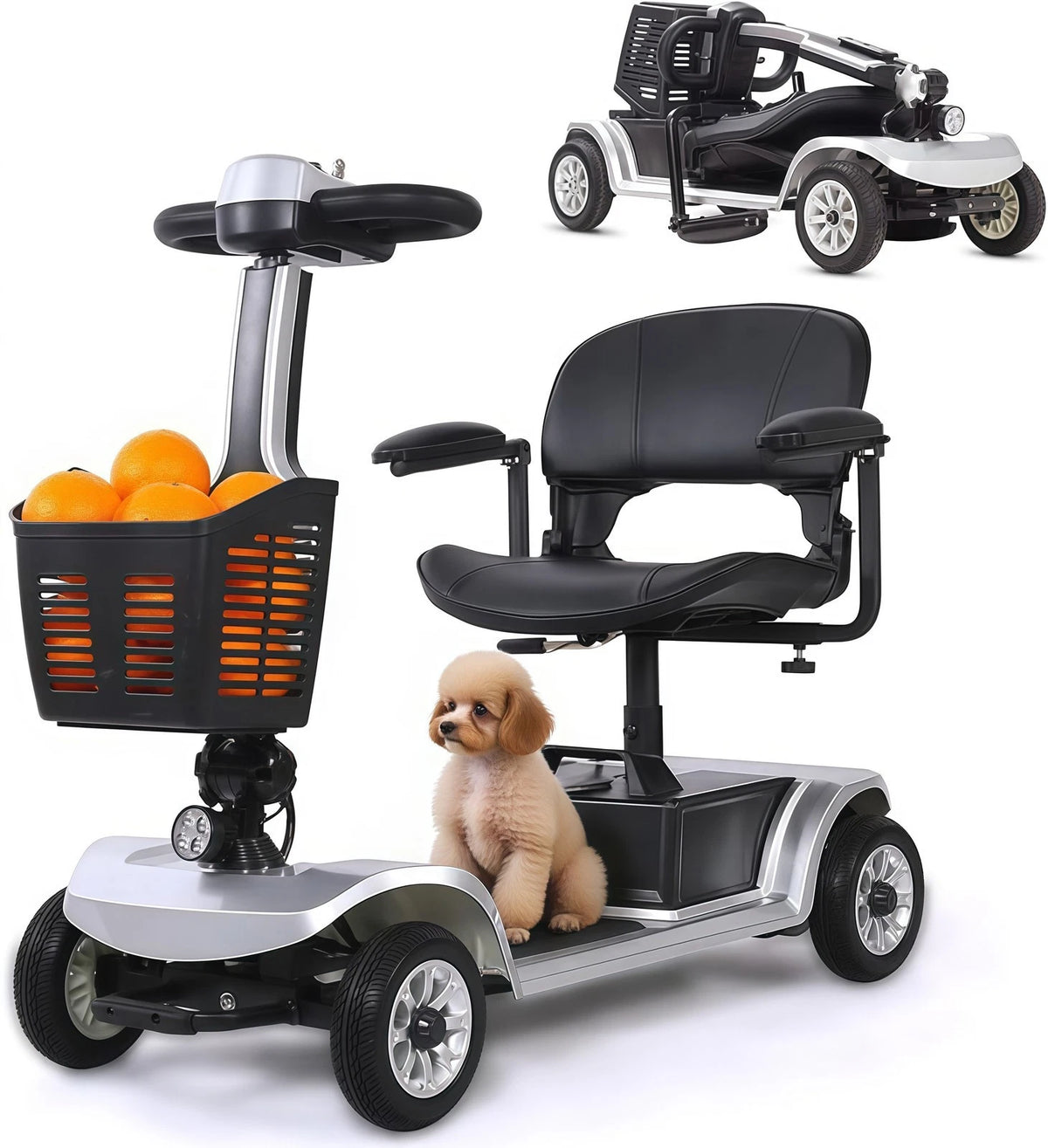 Scooter Elettrico Pieghevole A 4 Ruote Per Adulti E Anziani