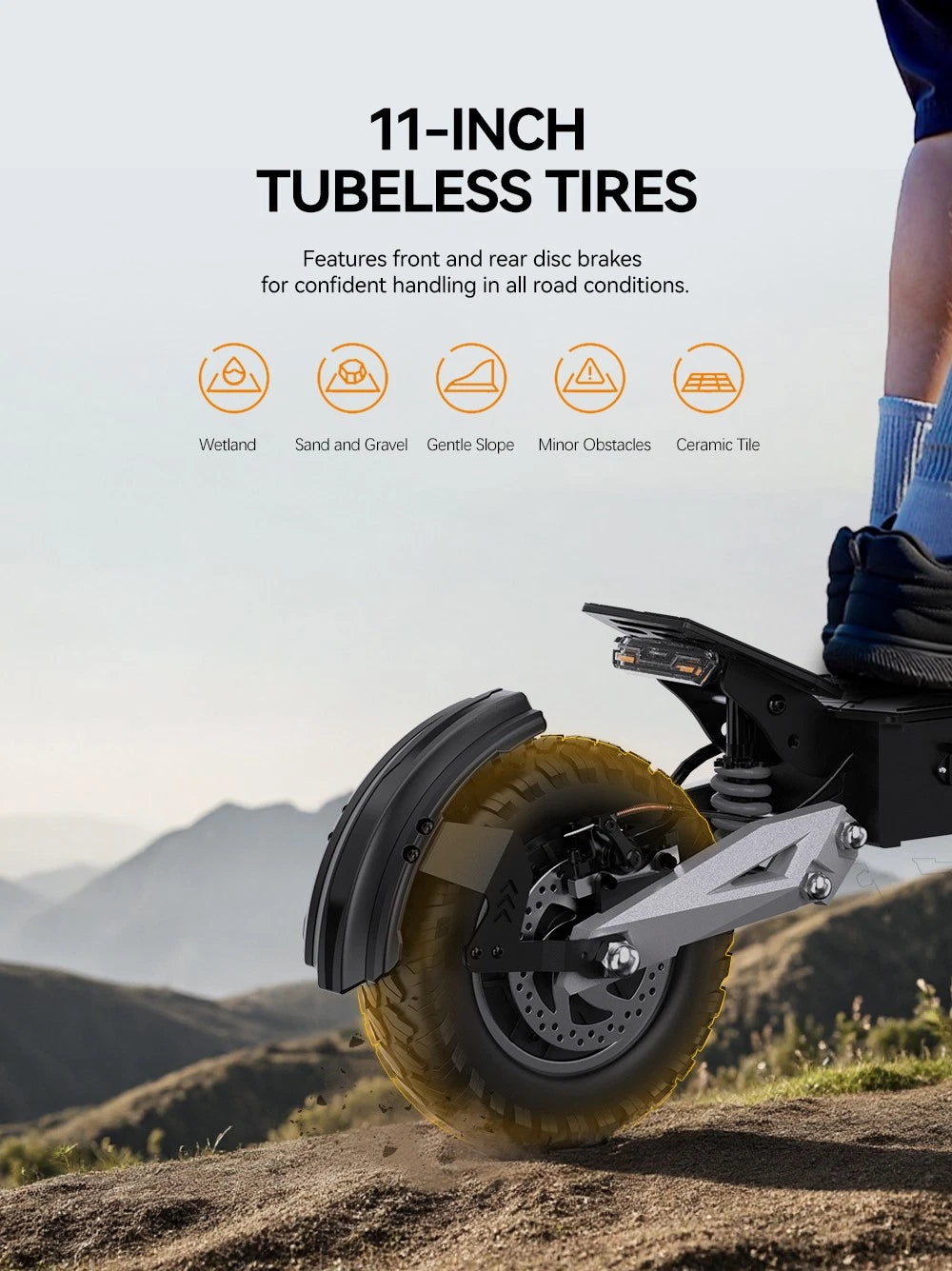 Monopattino Ripiegabile Elettrico 250W Ruote Fuoristrada11 Pollici 25 km/h 45 km