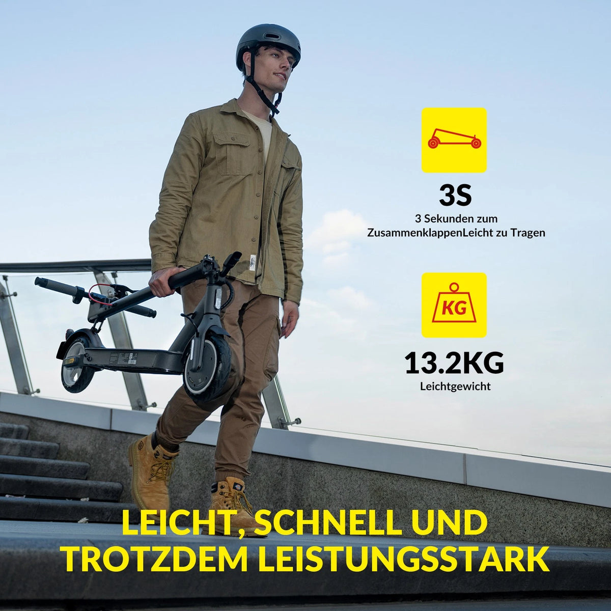 E-Scooter 350W 36V 7,5Ah 32km LCD Display LED Blinker Bluetooth App