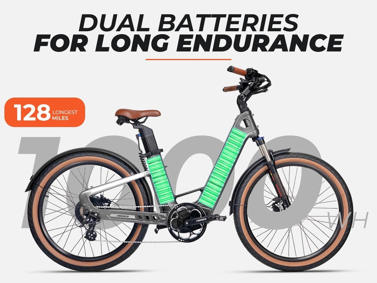 Bici Elettrica Doppia Batteria Motore 250W Autonomia 206km Navigazione Bluetooth