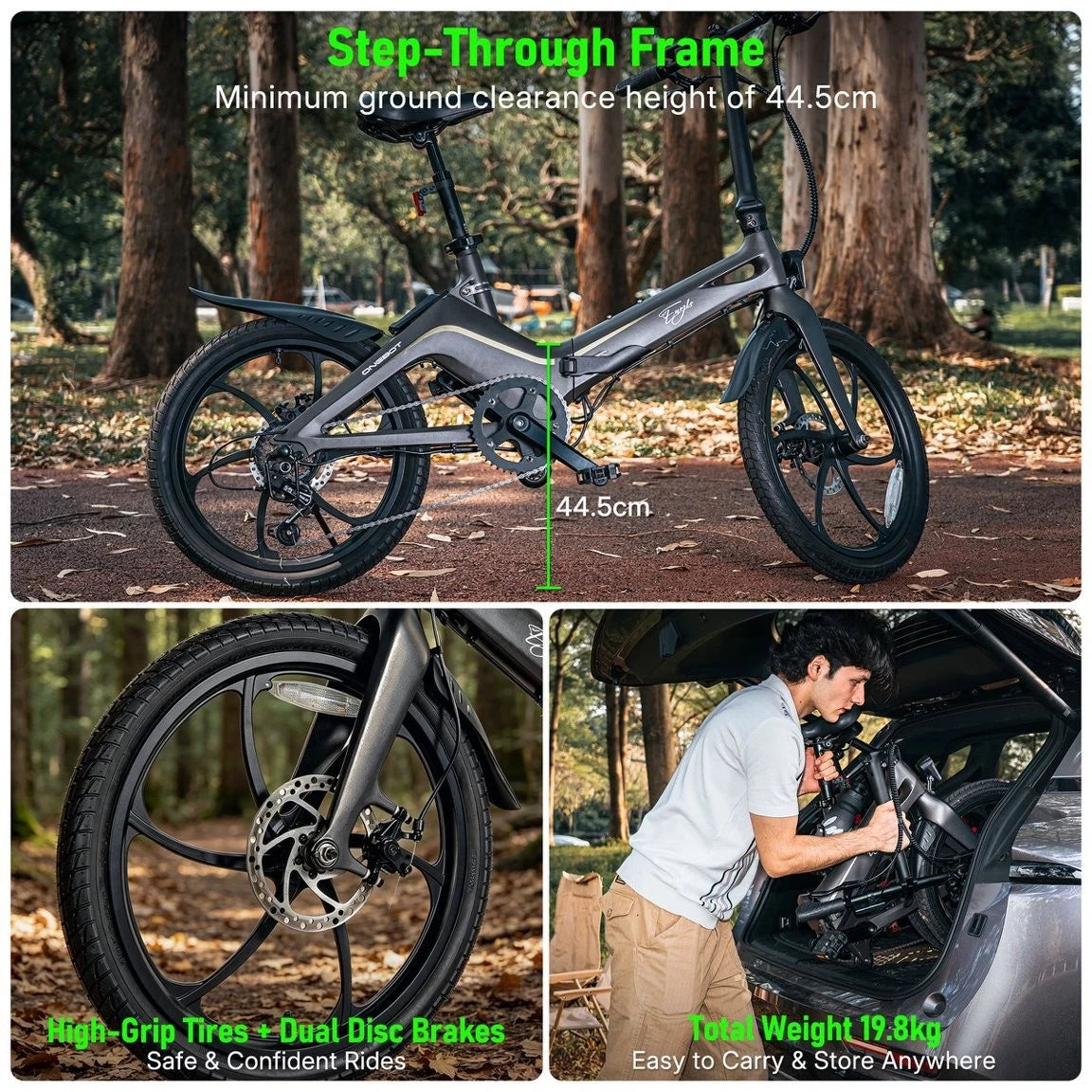 ONEBOT Bici Elettrica Pieghevole Portatile Per Adulti Pendolare Urbano