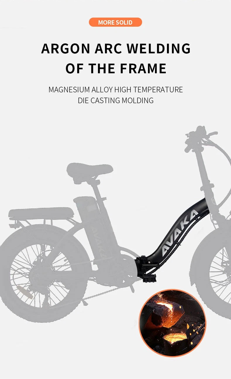 Bici elettrica pieghevole per adulti 48V 18,2Ah 20" gomme larghe, bici da città