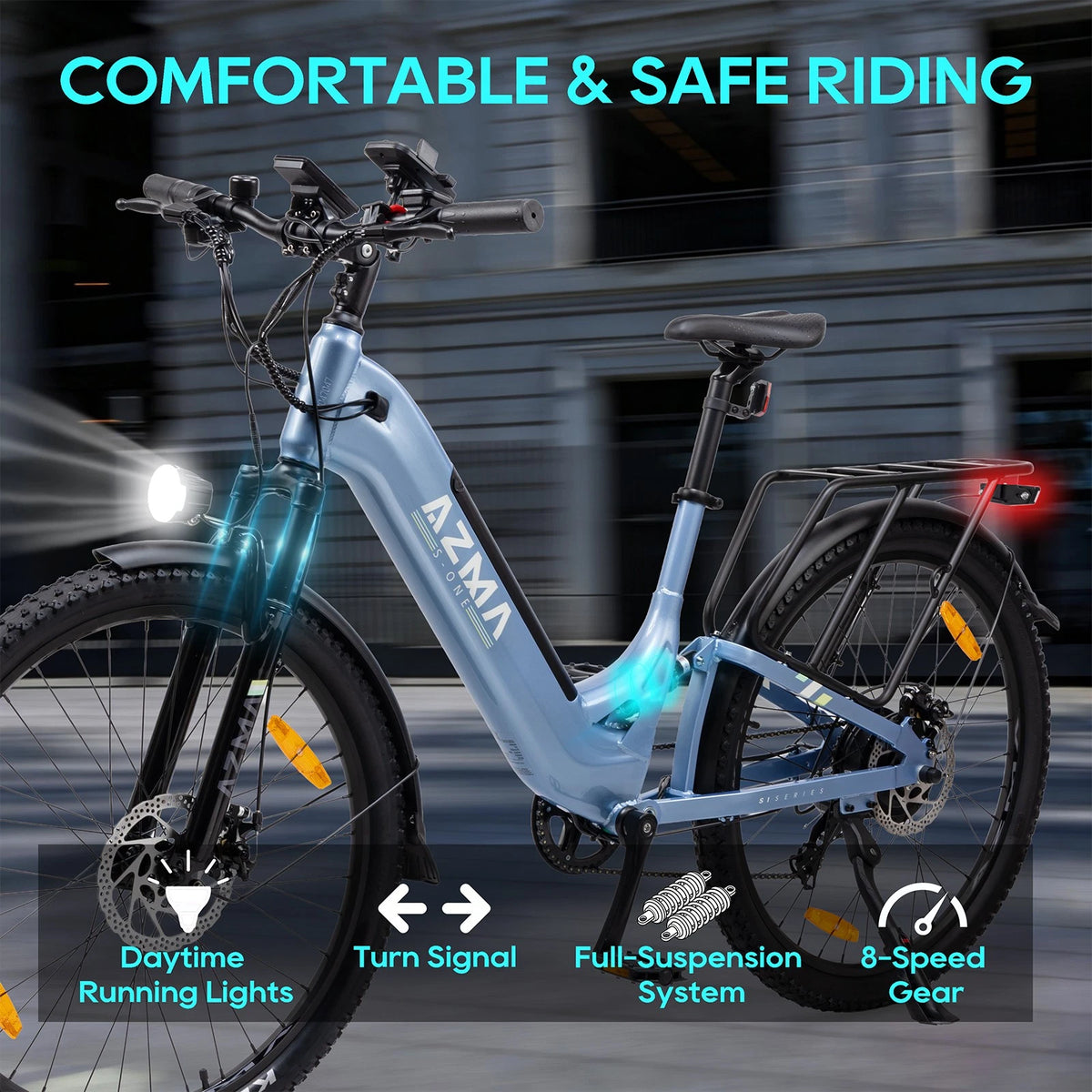 Bici Elettrica 27,5" Bici Elettrica 48v 720Wh Con Telaio A Passaggio Basso