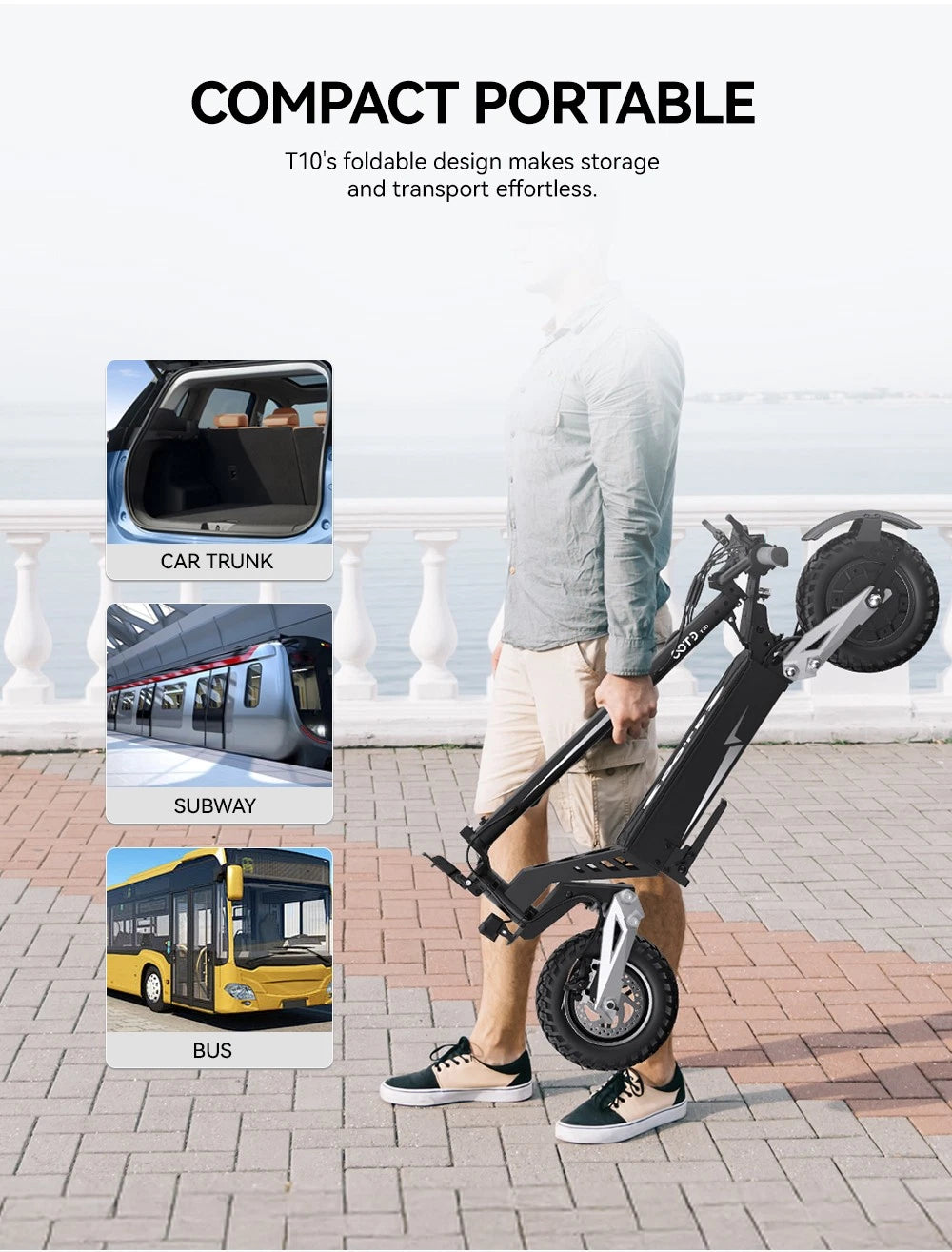 Monopattino Ripiegabile Elettrico 250W Ruote Fuoristrada11 Pollici 25 km/h 45 km