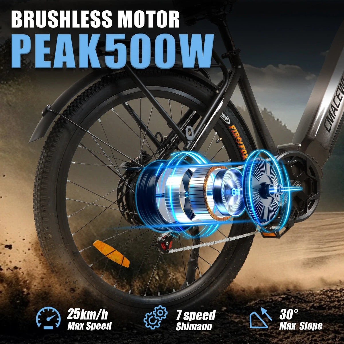 Bici Elettrica L26 Adulti 250W Batteria Rimovibile 840Wh 60km 26" 7 Velocità